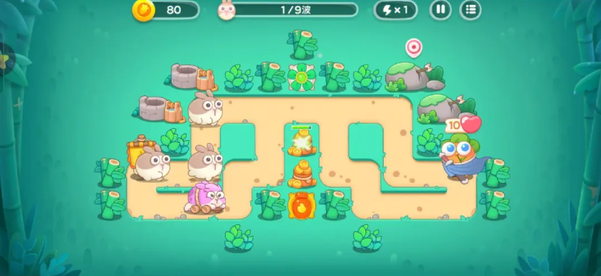 保卫萝卜迅玩版19关攻略图解 19关布局思路