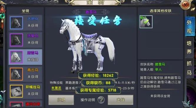 卧虎藏龙2踏雪马怎么得