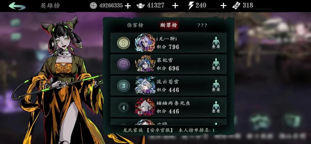 影之刃3罪体榜单怎么得前十