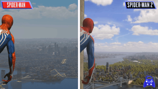 《漫威蜘蛛侠2》vs一代对比:画质升级 地图变大 《漫威蜘蛛侠2》vs一代对比:画质升级 地图变大