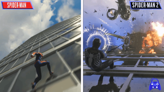 《漫威蜘蛛侠2》vs一代对比:画质升级 地图变大 《漫威蜘蛛侠2》vs一代对比:画质升级 地图变大