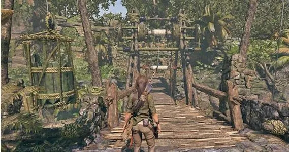 古墓丽影崛起第二关怎么过桥