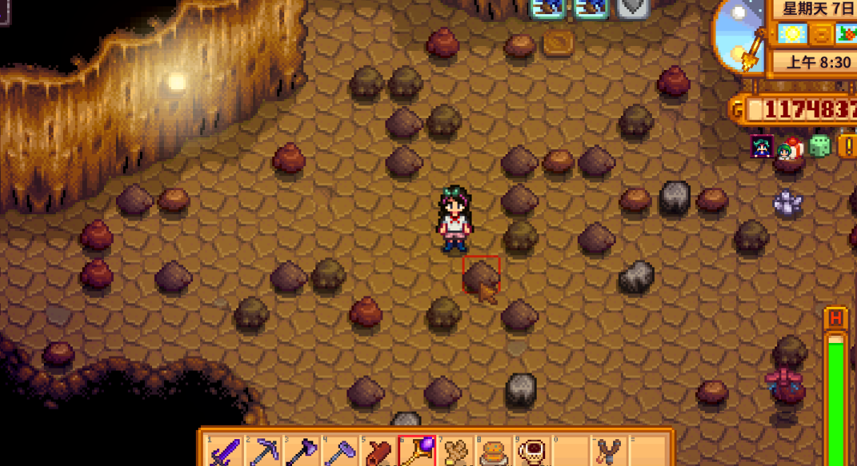 星露谷物语工具升级后的效果