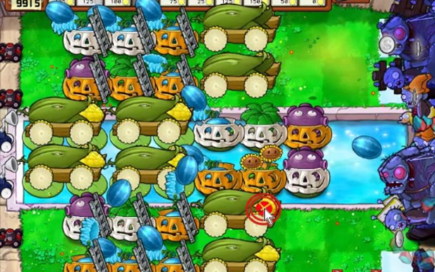 植物大战僵尸泳池无尽怎么搭梯子