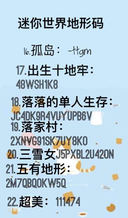 迷你世界地形码全解析_迷你世界地形码实用技巧汇总