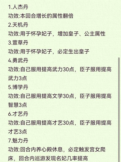 皇帝成长计划丹药全解_皇帝成长计划丹药获取与使用技巧