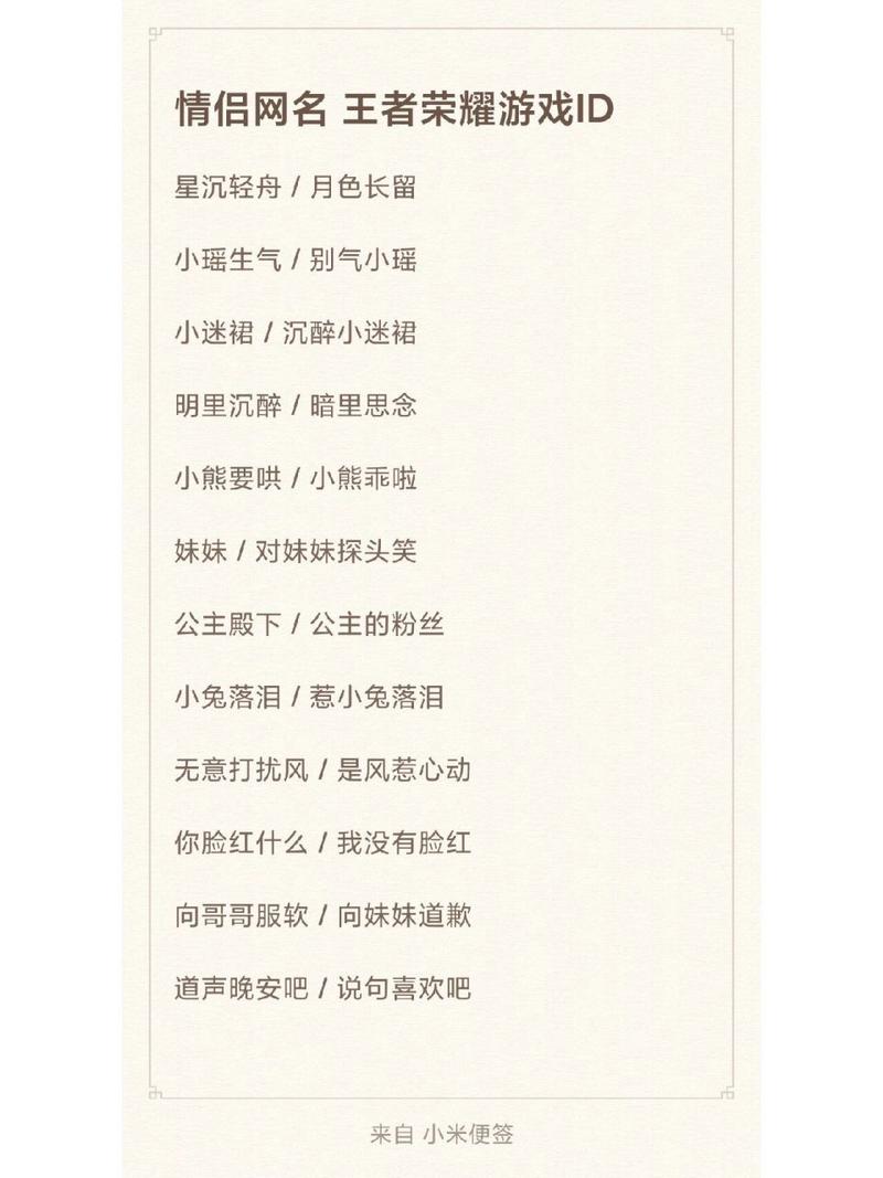 王者荣耀情侣网名最佳搭配攻略_王者荣耀情侣网名创意选取技巧