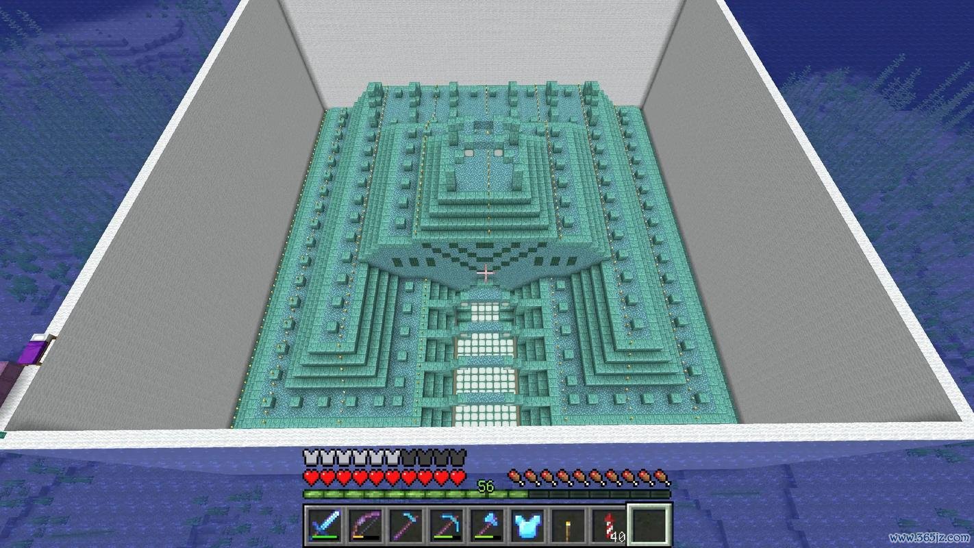 我的世界海底神殿全流程攻略_海底神殿资源获取与建筑搭建